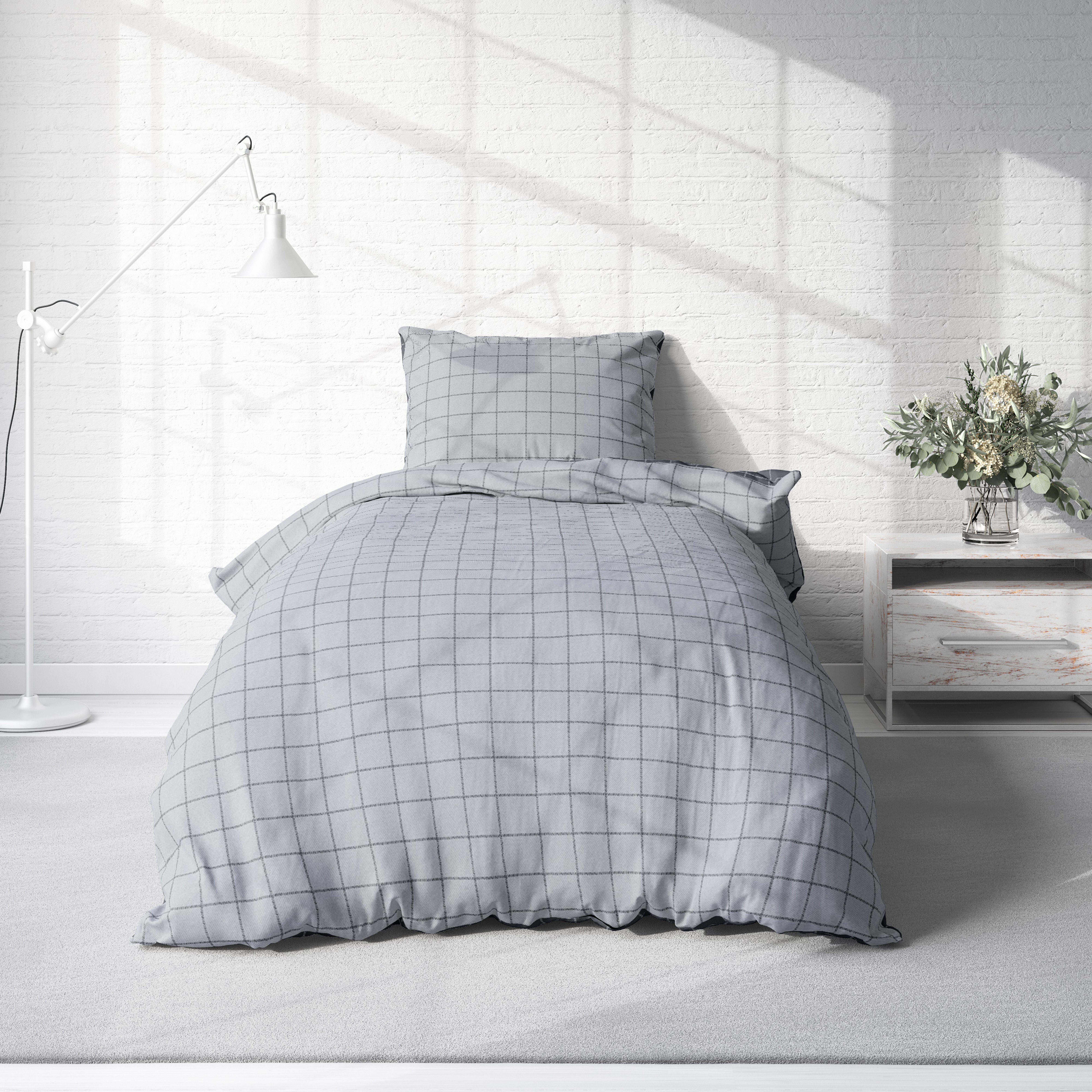 One Home Bettwäsche Wende Karo, Renforcé, günstig online kaufen