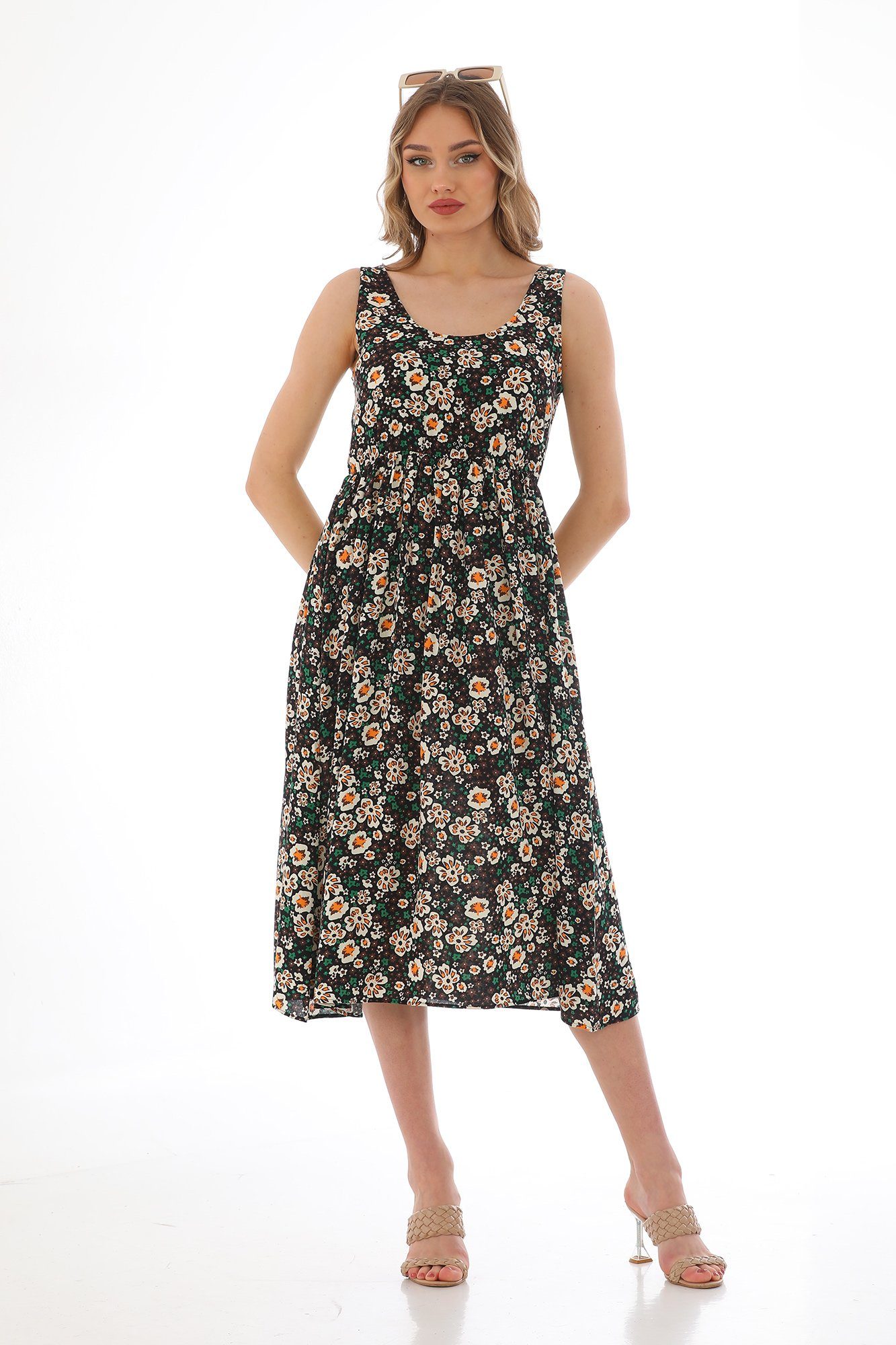 Bongual Maxikleid bedrucktes Sommerkleid mit Blumen günstig online kaufen