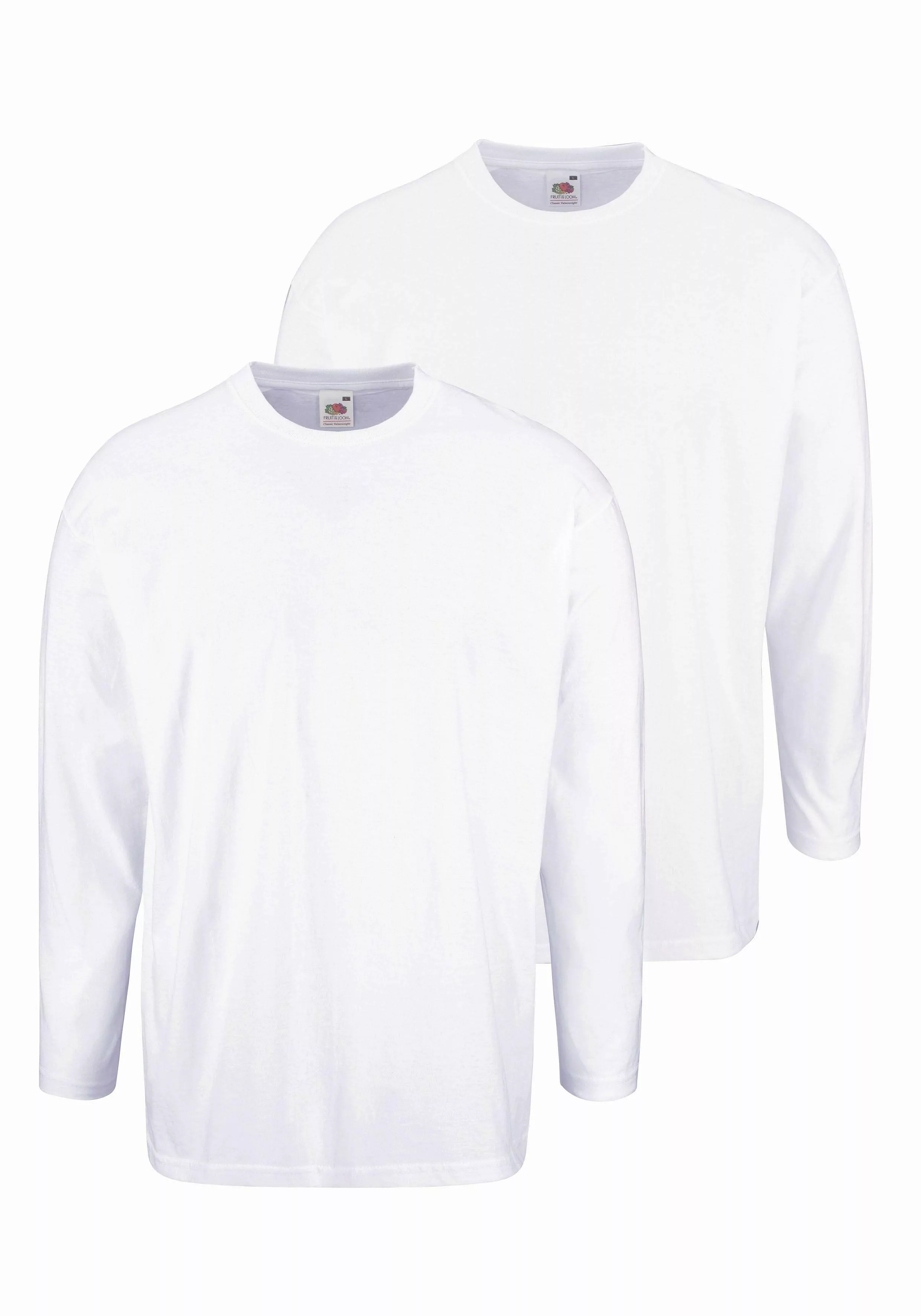 Fruit of the Loom Sweatshirt Unisex-Langarmshirt 2er-Pack Uni günstig online kaufen