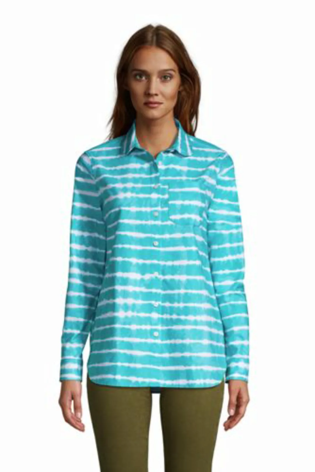 Langärmelige Oxford-Bluse mit Bubikragen, Damen, Größe: XS Normal, Blau, Ba günstig online kaufen