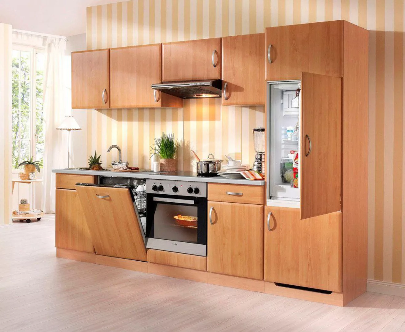 wiho Küchen Küchenzeile "Prag", mit E-Geräten, Breite 280 cm günstig online kaufen