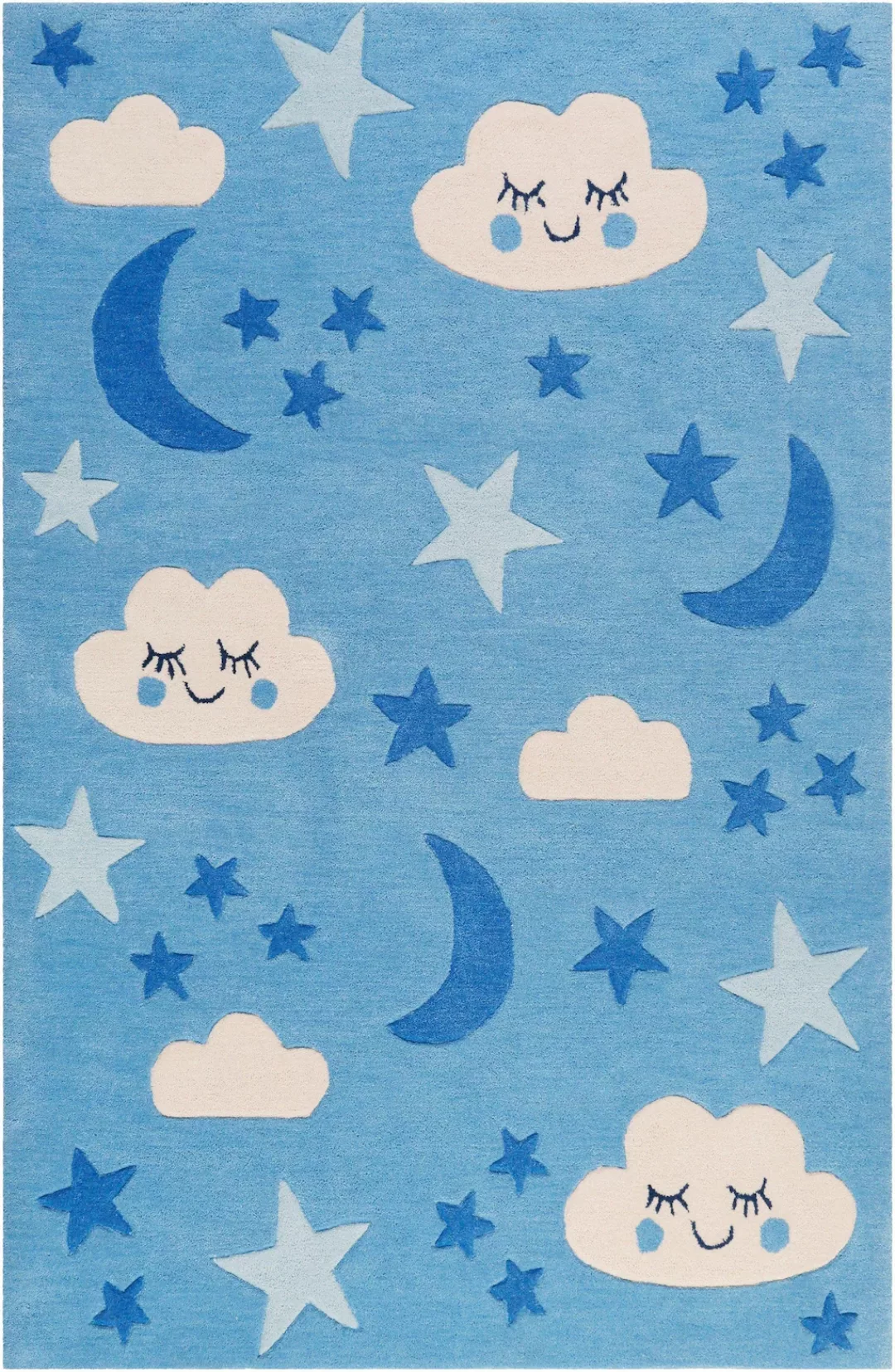 SMART KIDS Kinderteppich »LaLeLu«, rechteckig, Mond Sterne Wolken, Konturen günstig online kaufen