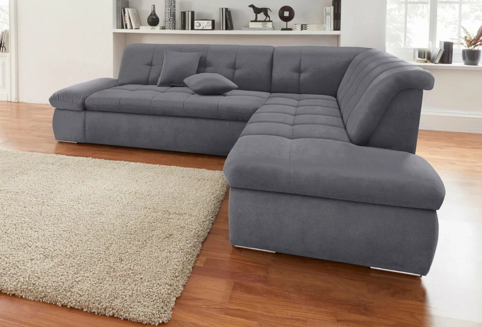 DOMO collection Ecksofa »NMoric incl. Zierkissen B/T/H: 273/216/80 cm L-For günstig online kaufen