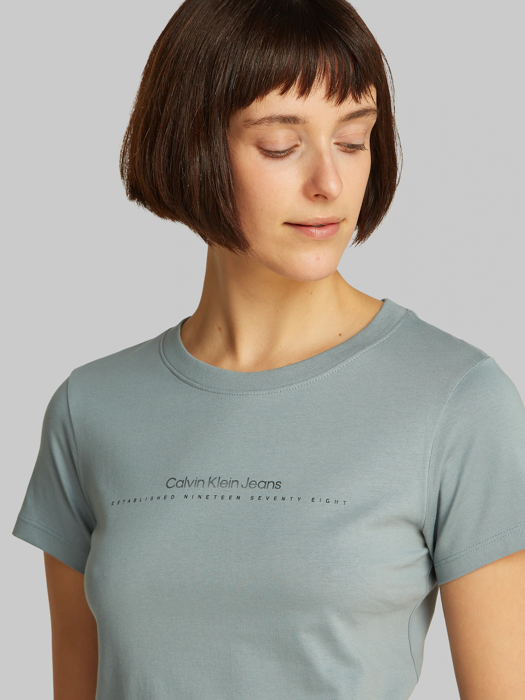 Calvin Klein Jeans Rundhalsshirt "INSTITUTIONAL GRAPHIC SLIM TEE", mit Logo günstig online kaufen