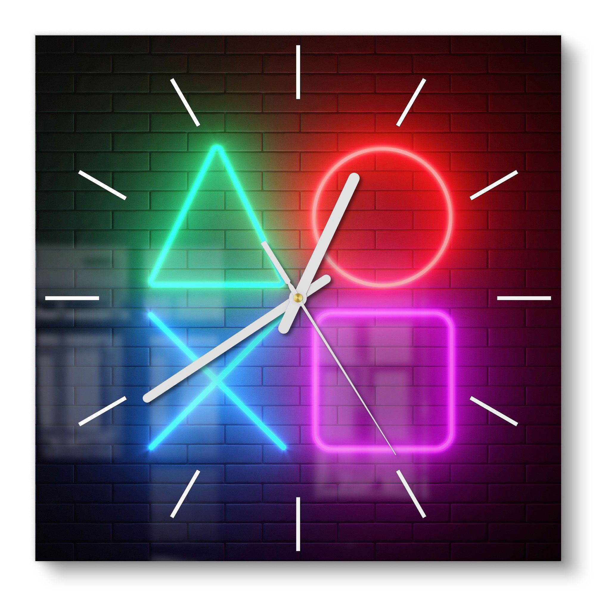DEQORI Wanduhr 'Playstation Elemente' (Glas Glasuhr günstig online kaufen