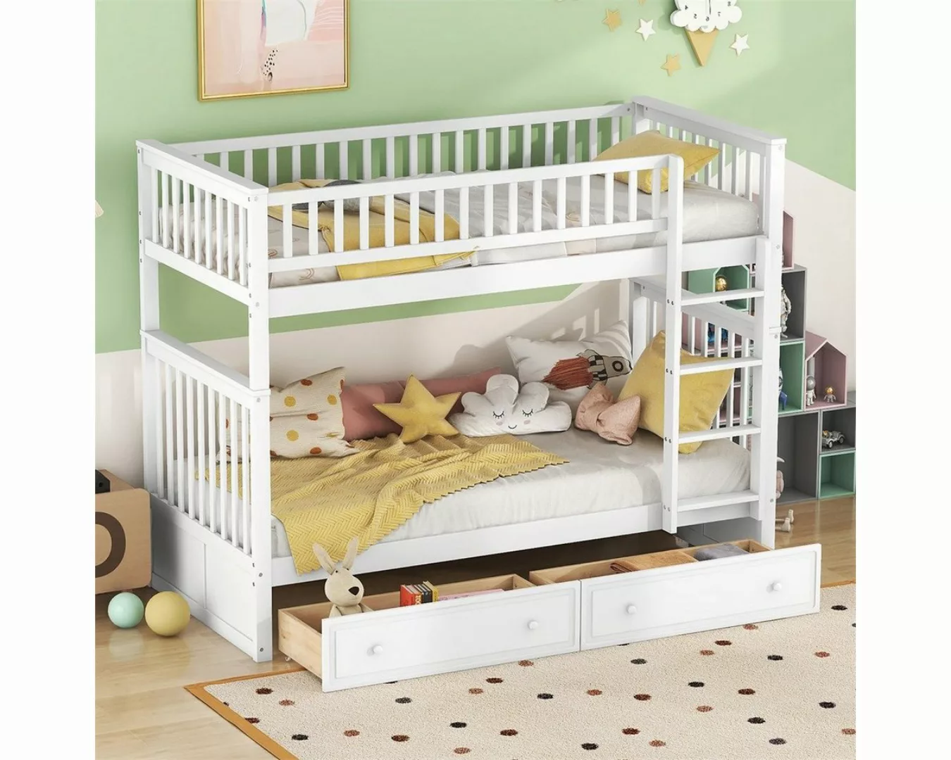 autolock Hochbett Doppel Etagenbett(90x200cm)Kinderbetten,Funktionelle Bett günstig online kaufen