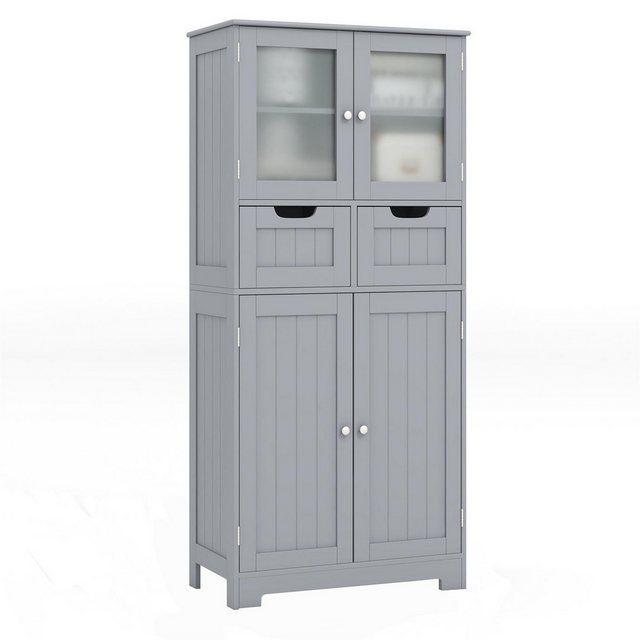 KOMFOTTEU Hochschrank Badkommode mit verstellbaren Regalen, 60x30x128 cm günstig online kaufen