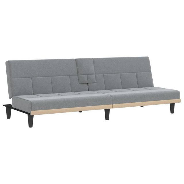 vidaXL Sofa Schlafsofa mit Getränkehaltern Hellgrau Stoff Schlafcouch Sofa günstig online kaufen