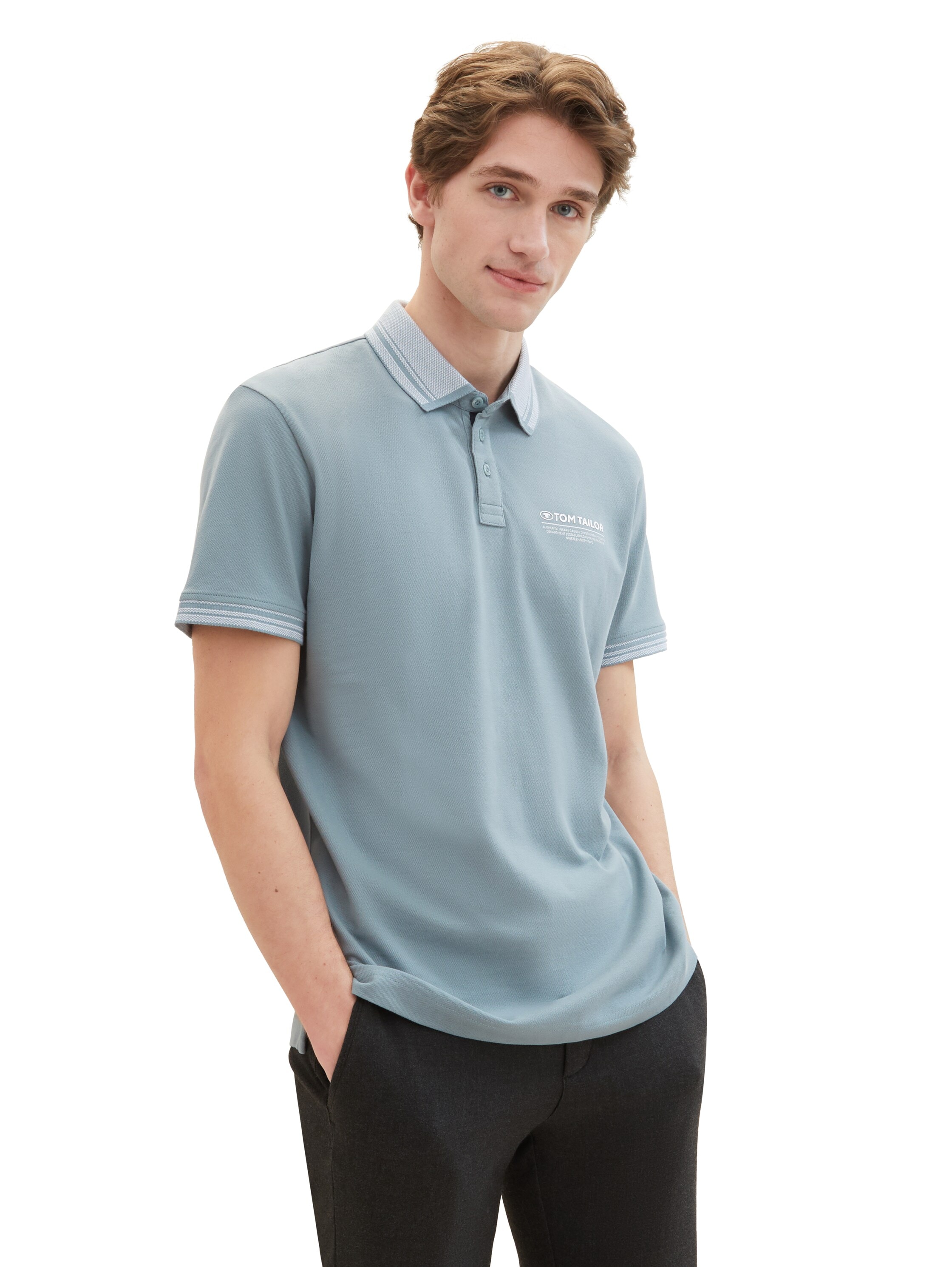 TOM TAILOR Poloshirt, mit Logo-Schriftzug auf der Brust günstig online kaufen