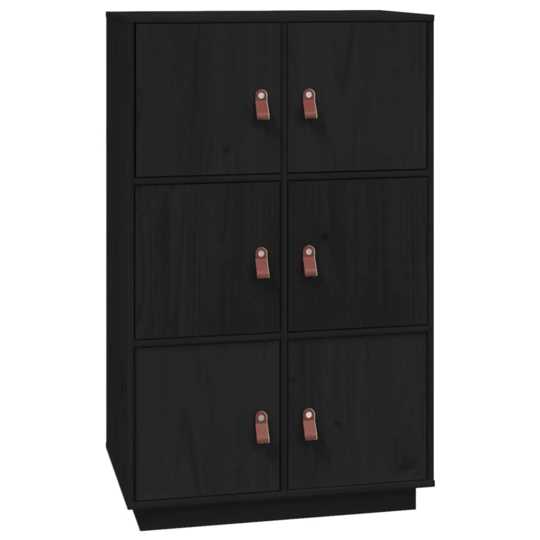 Vidaxl Highboard Schwarz 67x40x108,5 Cm Massivholz Kiefer günstig online kaufen