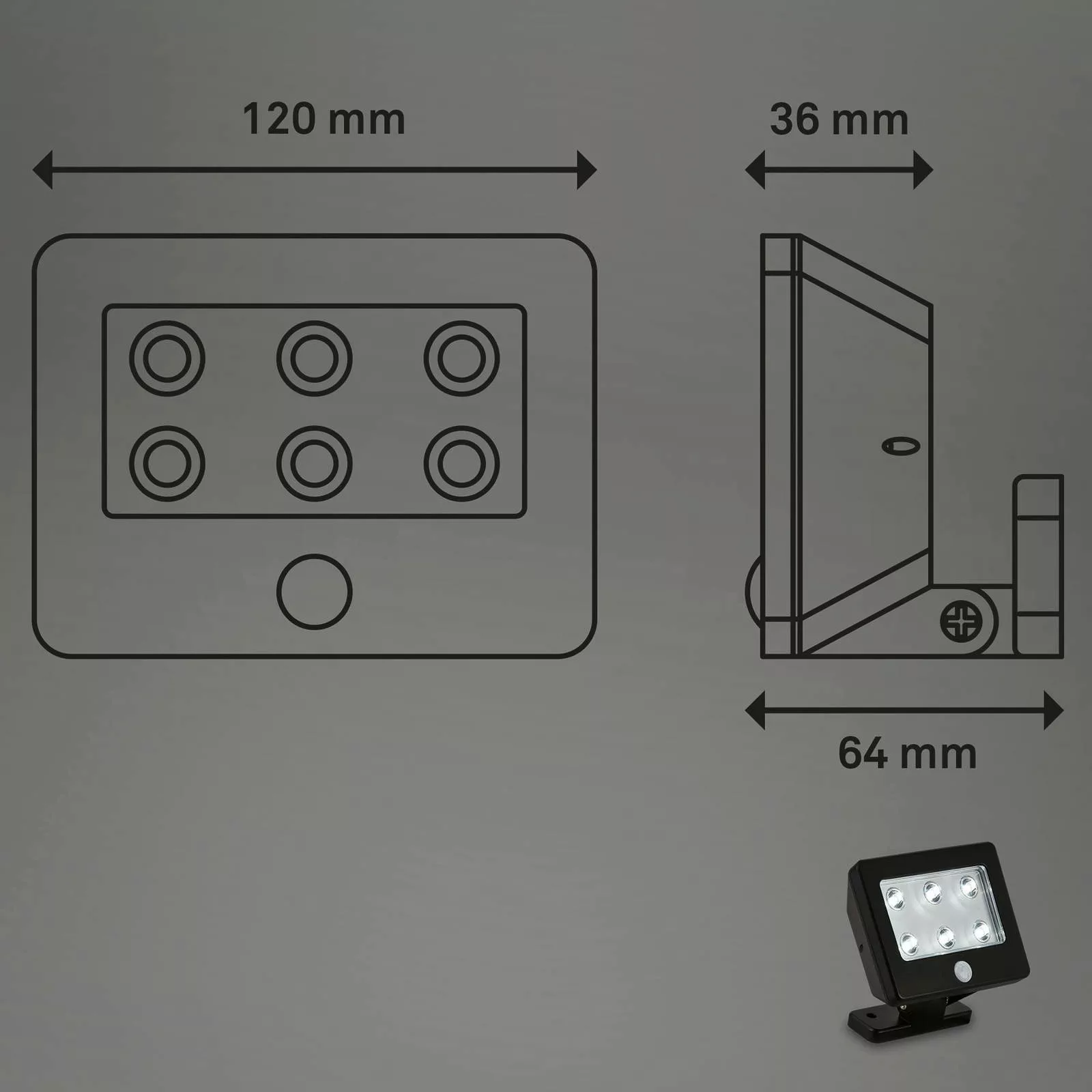 LED-Außenstrahler Kollig mit Sensor, IP54, schwarz günstig online kaufen
