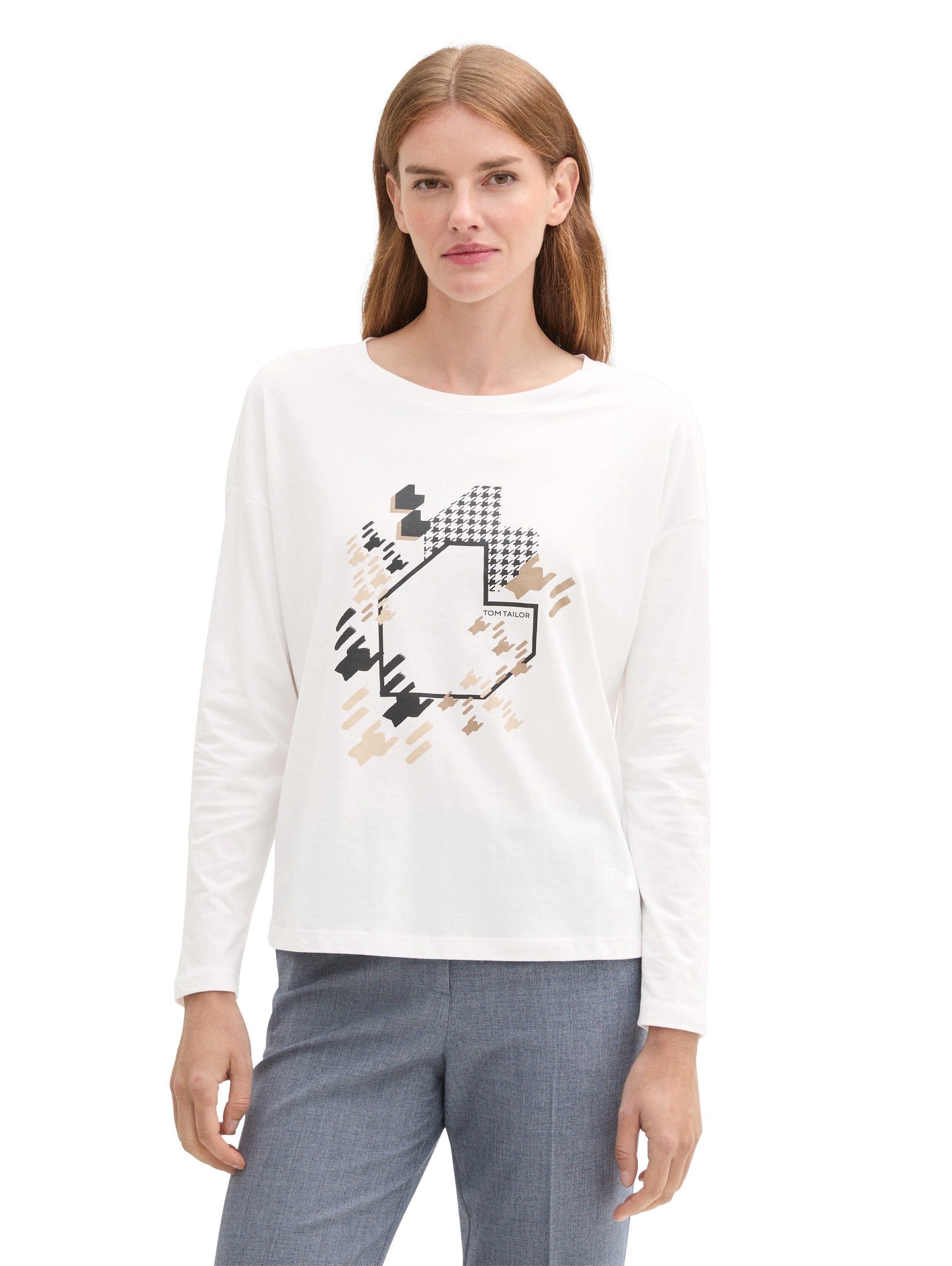 TOM TAILOR Langarmshirt mit Frontprint günstig online kaufen