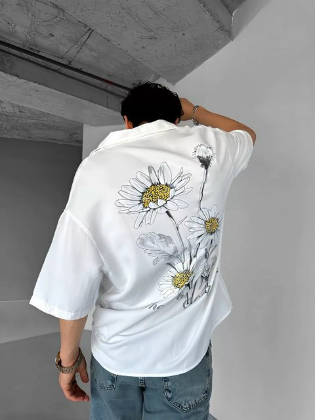 Abluka Oversize-Shirt ESSENTIAL FLOWER OVERSIZE SHIRT ECRU günstig online kaufen