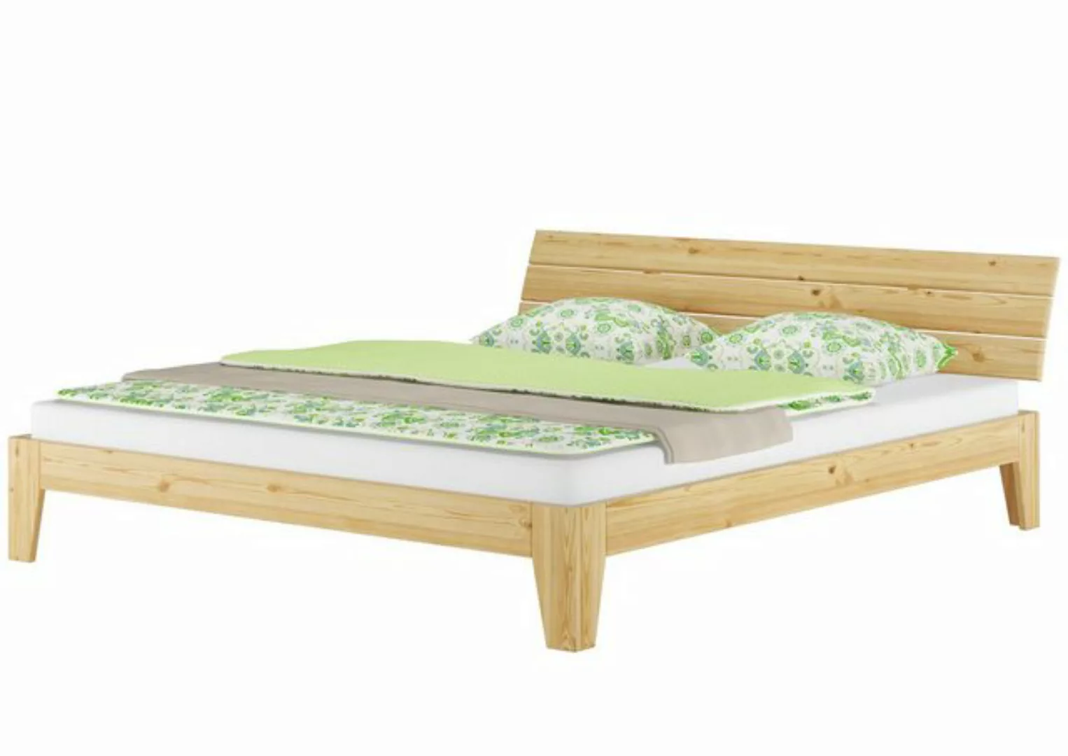 ERST-HOLZ Bett Doppelbett 180x200 Kiefer natur mit Rollrost u. Matratzen, K günstig online kaufen