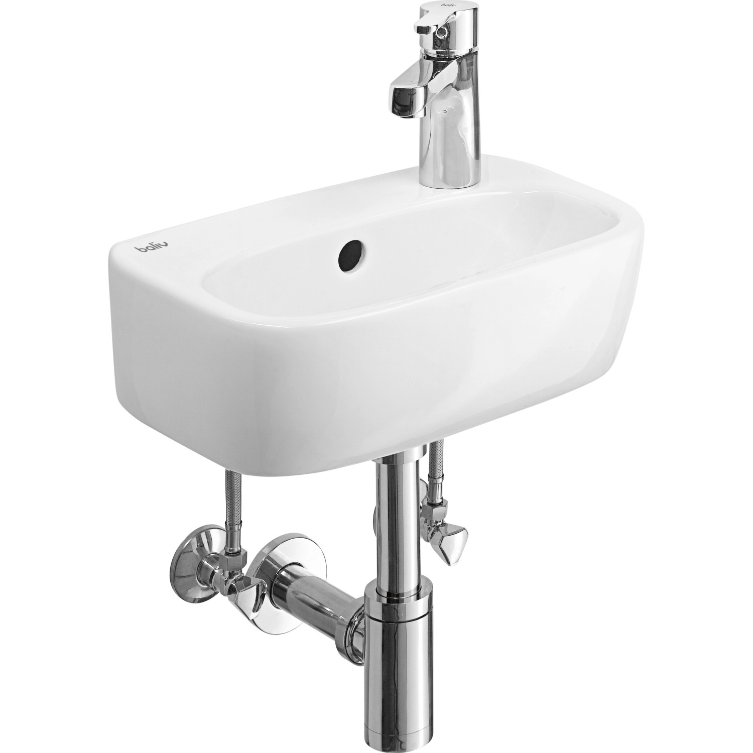 baliv Handwaschbecken-Set 36 cm Weiß mit Armatur günstig online kaufen