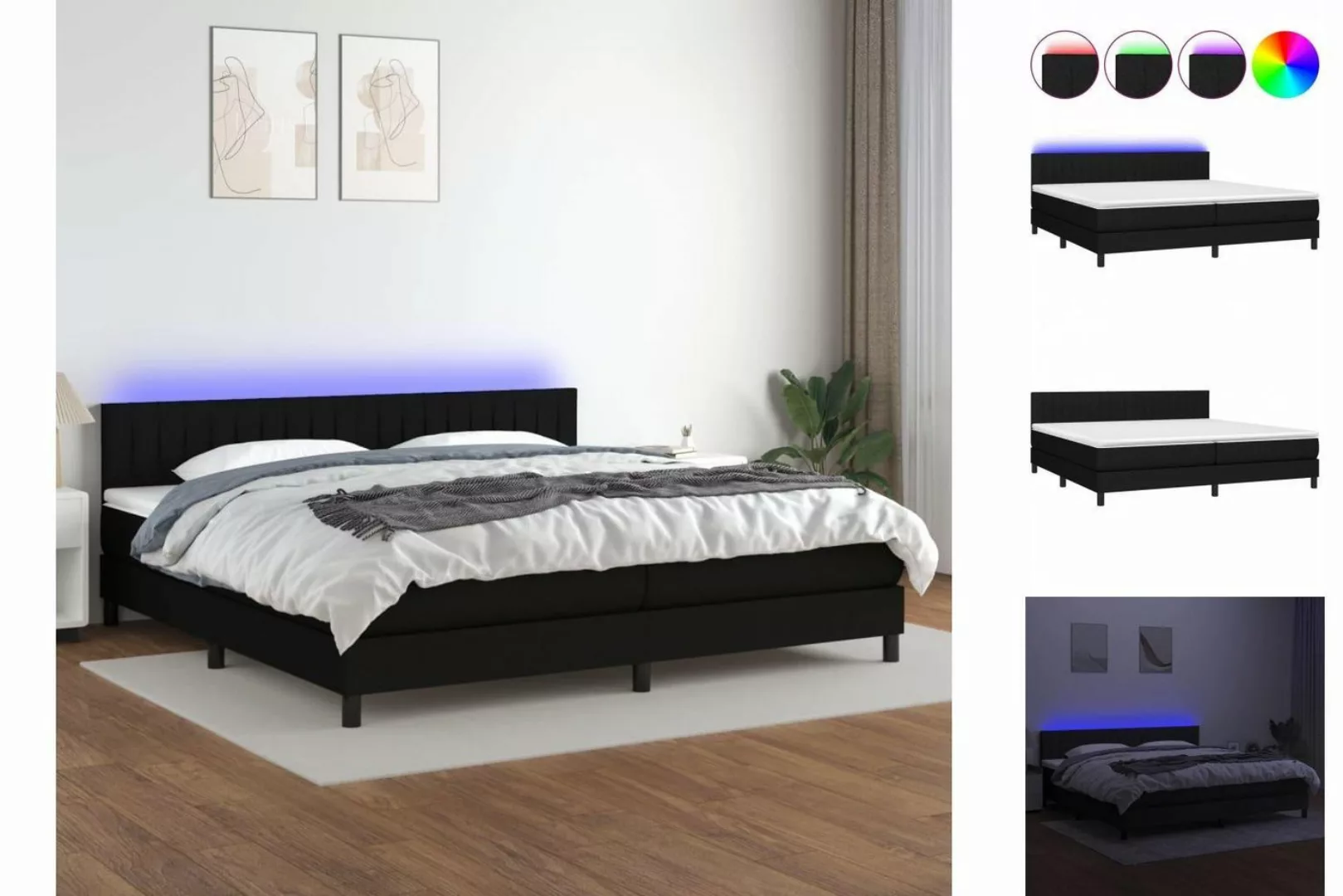 vidaXL Boxspringbett Bett Boxspringbett komplett mit Matratze & LED Stoff ( günstig online kaufen