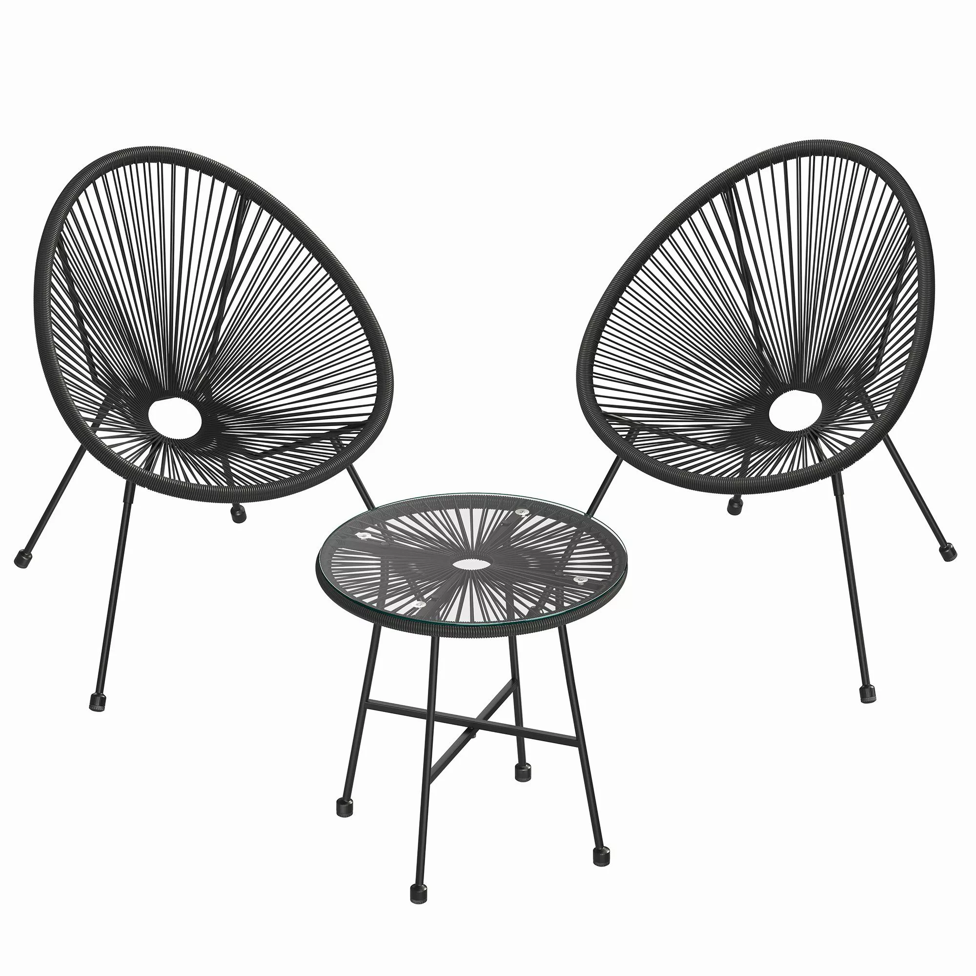 SONGMICS Gartenlounge-Set, (3-tlg., 1 Tisch, 2 günstig online kaufen