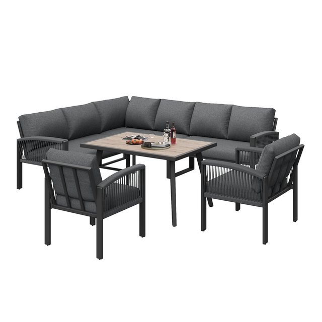 MODFU Sofa Outdoor Garten-Lounge-Set,mit verzinktem Eisengestell, Garten-Lo günstig online kaufen