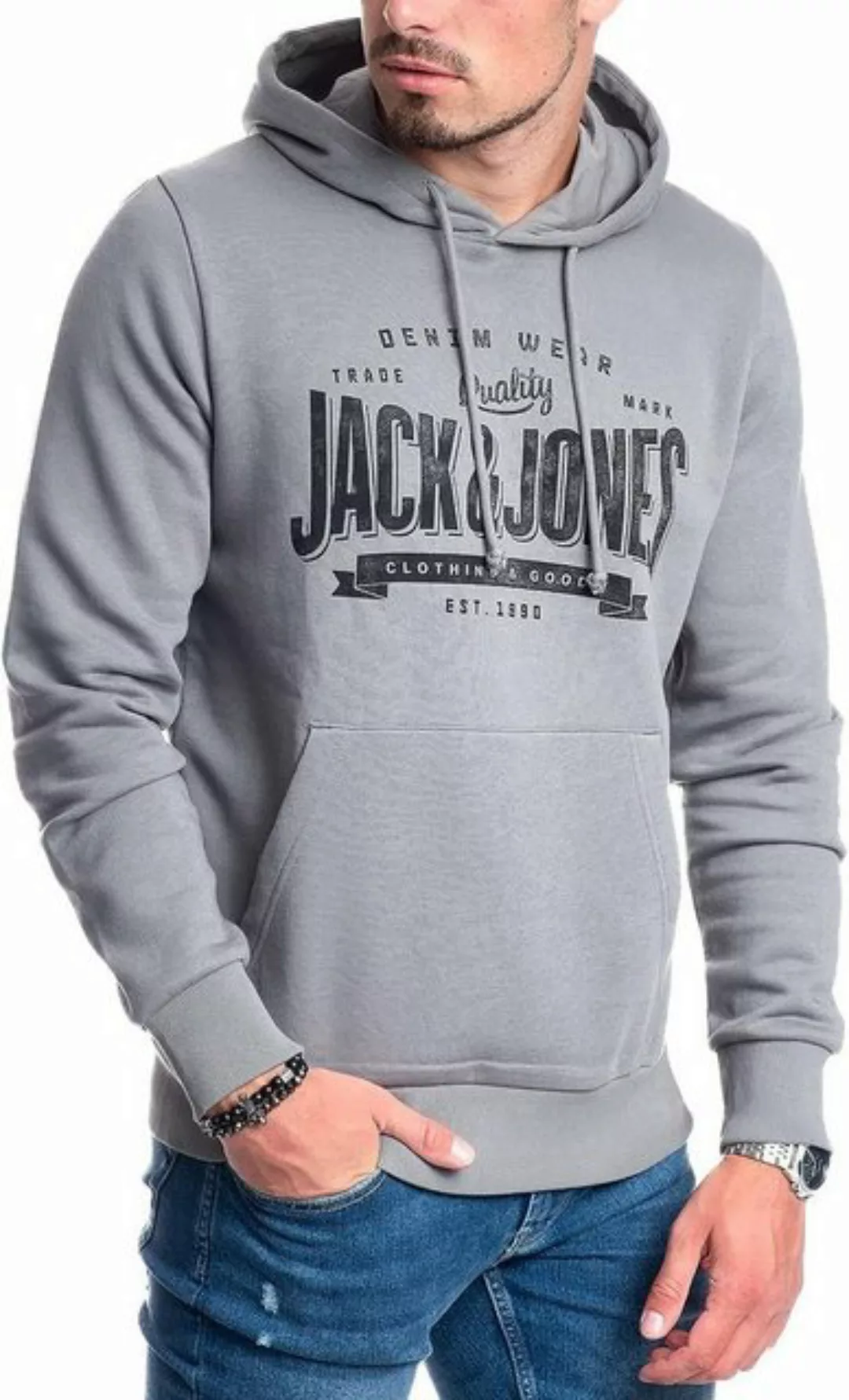 Jack & Jones Hoodie mit Kängurutasche, mit Kapuze, mit Logodruck günstig online kaufen