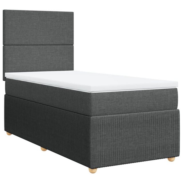 vidaXL Bett Boxspringbett mit Matratze Dunkelgrau 100x200 cm Stoff günstig online kaufen