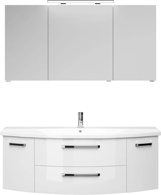 Saphir Badmöbel-Set "Serie 4010 2-teilig Keramik-Waschtisch mit LED-Spiegel günstig online kaufen