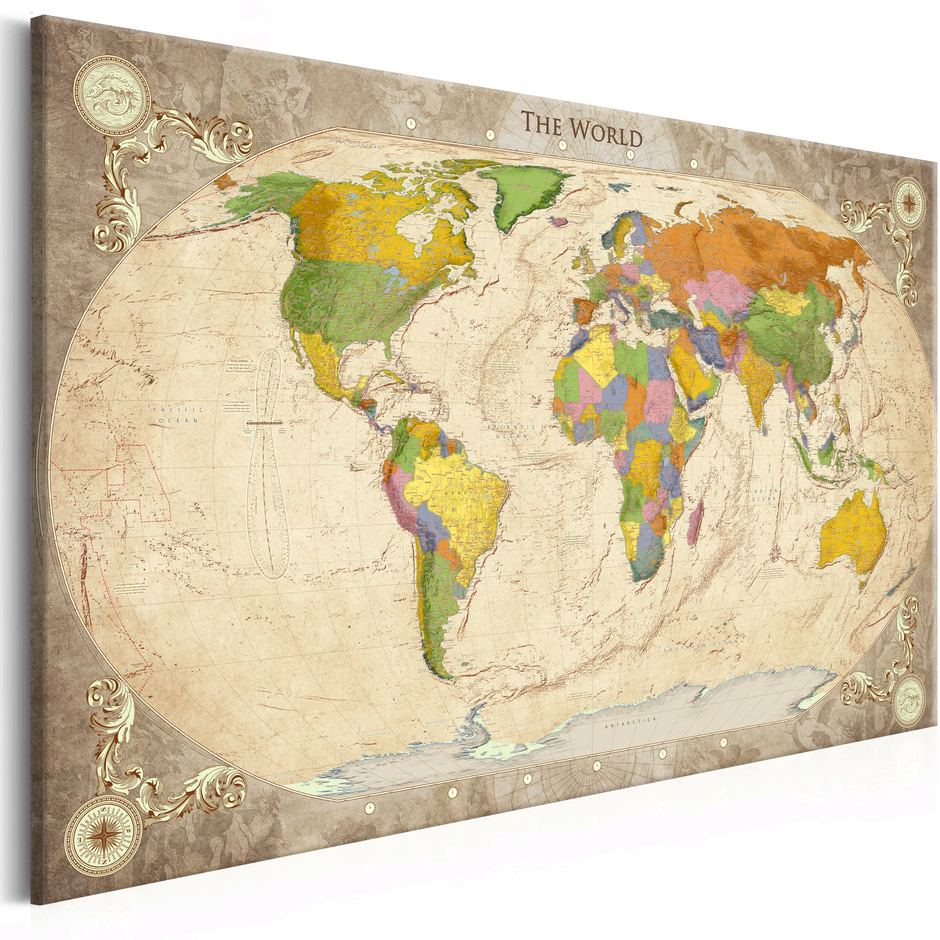 Wandbild - Map And Ornaments günstig online kaufen