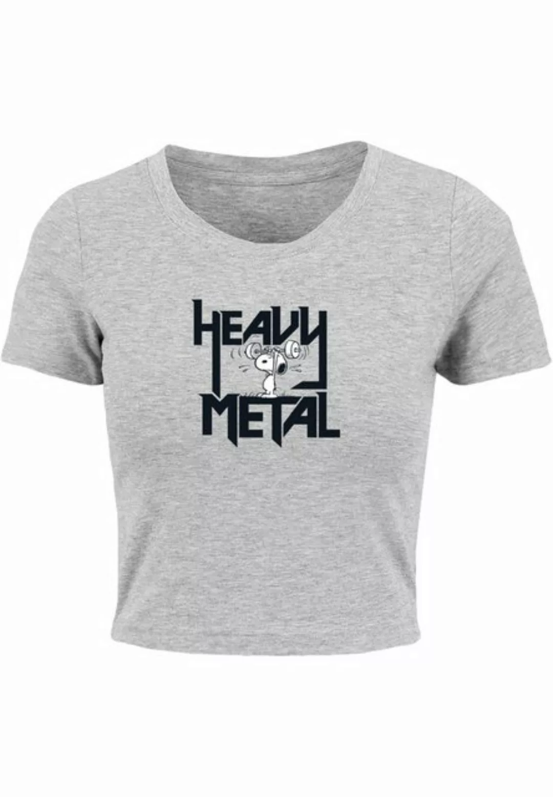 Merchcode T-Shirt Merchcode Damen Ladies Peanuts - Heavy Metal Cropped Tee günstig online kaufen