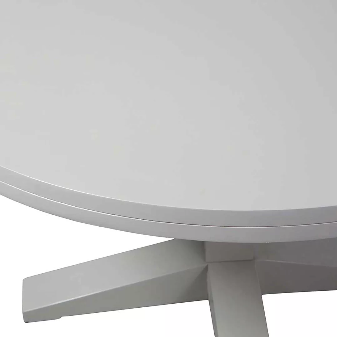 Runder Küchen Tisch in Hellgrau lackiert 120 cm breit günstig online kaufen