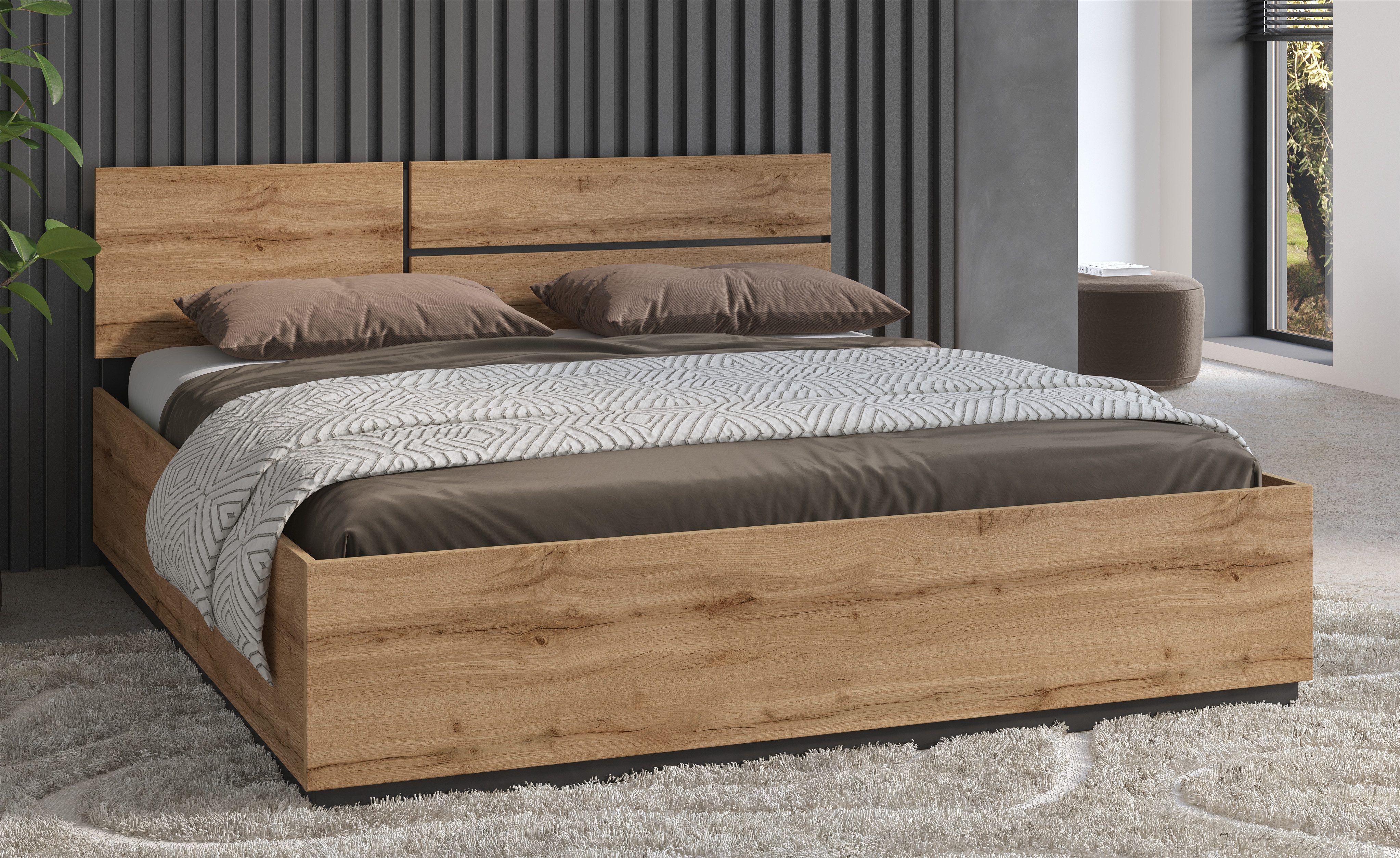 Home affaire Bettgestell "Cross, moderner Bettrahmen", Doppelbett in zwei G günstig online kaufen