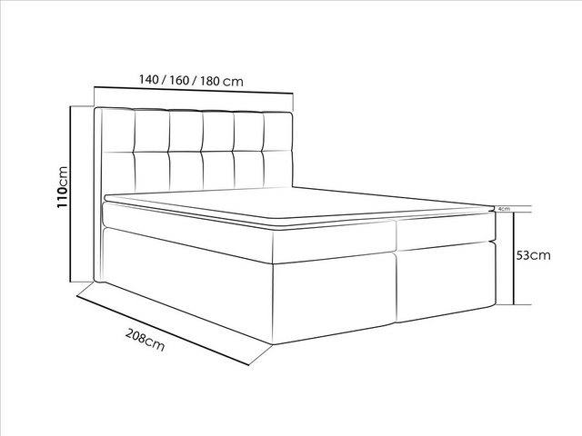 WFL GROUP Boxspringbett mit Topper SEVINE, Samt Doppelbett mit Bettkasten günstig online kaufen