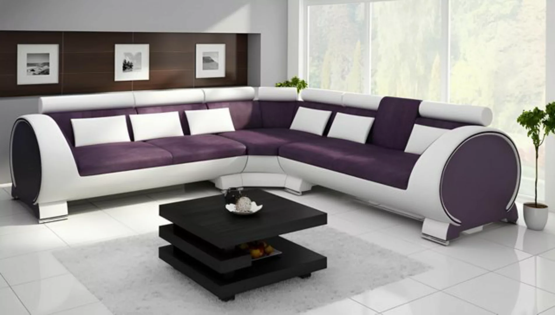 Xlmoebel Ecksofa Sofa mit Ecke VIGO "LT01" mit USB-Anschluss Eckcouch Leder günstig online kaufen