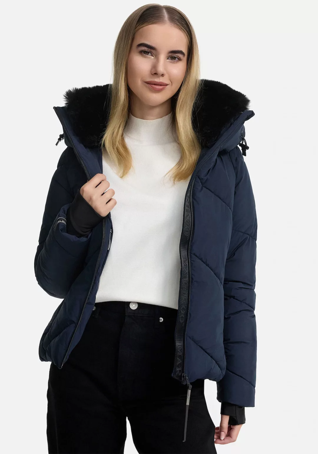 Marikoo Winterjacke "Simaraa", mit abnehmbarem Kunstfellkragen günstig online kaufen