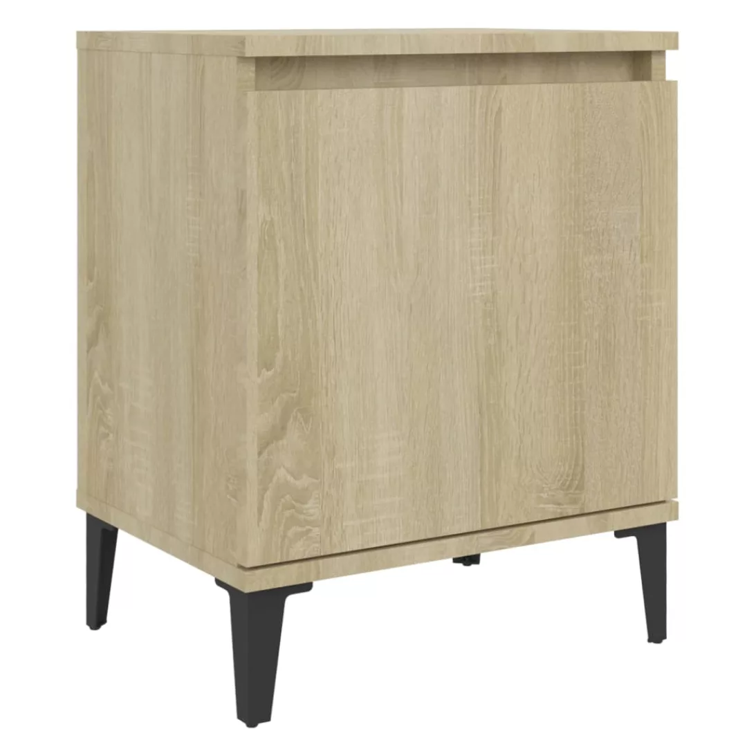 Nachttisch Mit Metallbeinen Sonoma-eiche 40x30x50 Cm günstig online kaufen