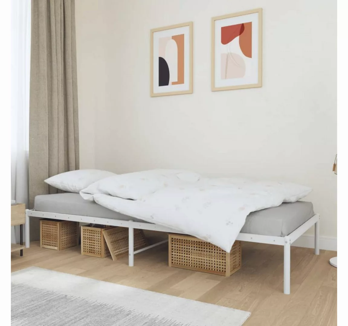 furnicato Bett Bettgestell Metall Weiß 90x200 cm günstig online kaufen