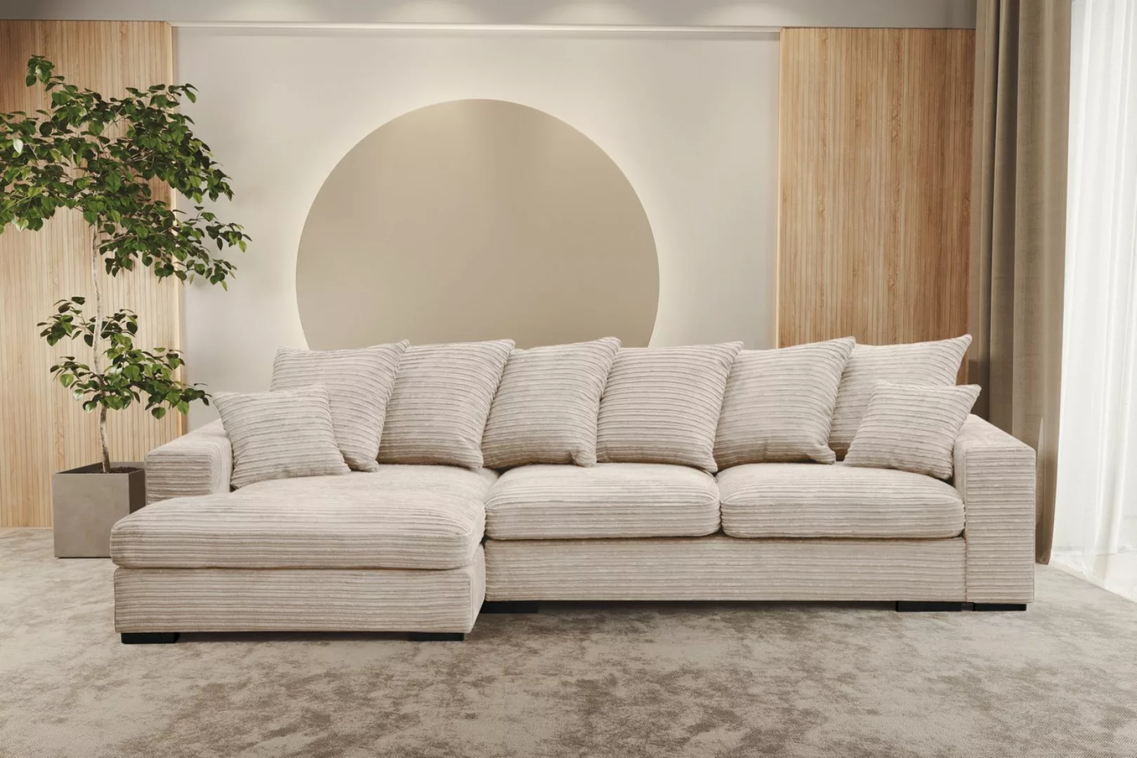 Kaiser Möbel Ecksofa Sofa L-form, Couch L-form Gabon stoff Zoom Ottomane günstig online kaufen