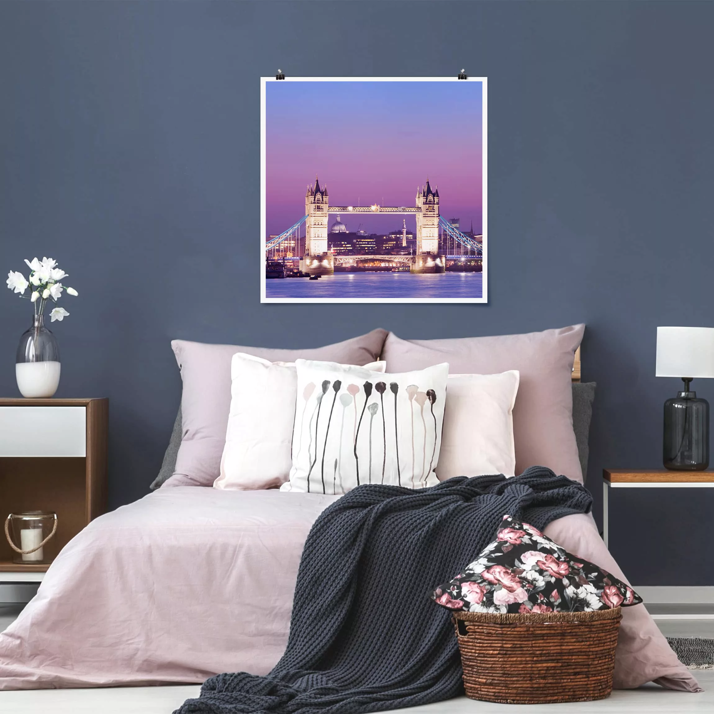 Poster Architektur & Skyline - Quadrat Tower Bridge in London at Night günstig online kaufen