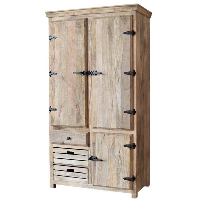 baario Kleiderschrank Kleiderschrank STONE Vintage massiv Mangoholz Gardero günstig online kaufen