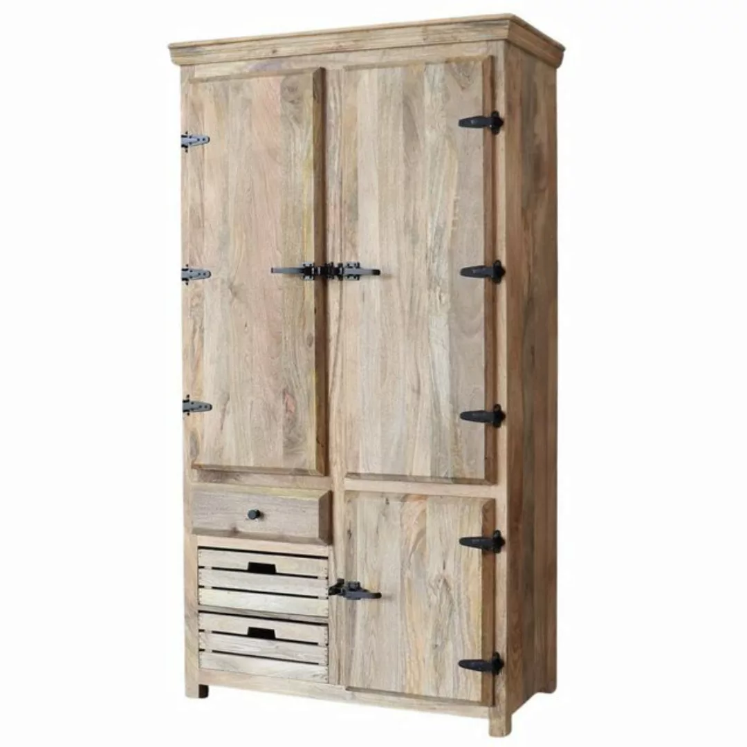 baario Kleiderschrank Kleiderschrank STONE Vintage massiv Mangoholz Gardero günstig online kaufen