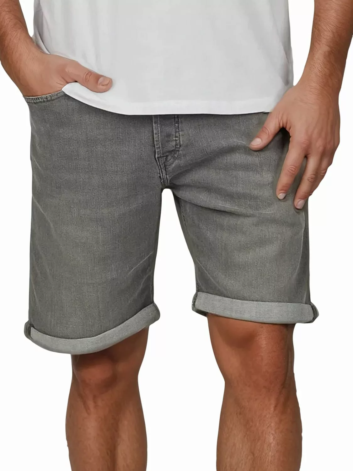 Jack & Jones Jeans Shorts Herren Stretch Kurz Regular Fit JJIRICK günstig online kaufen