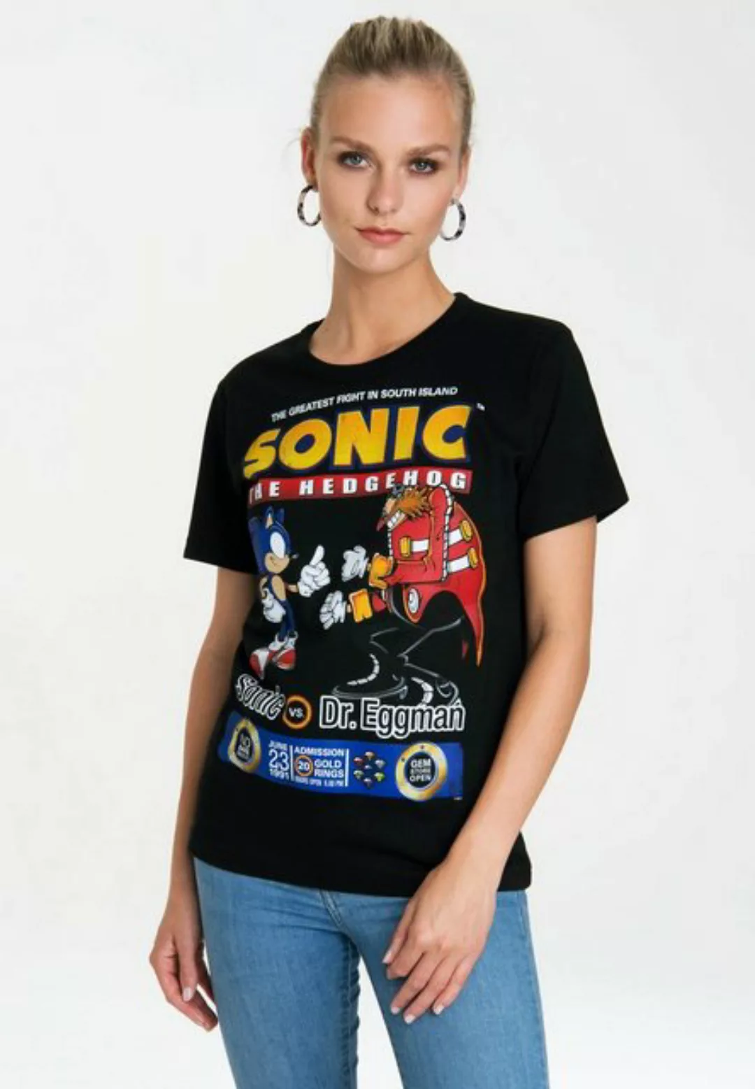 LOGOSHIRT T-Shirt "Sonic vs. Dr. Eggman", mit lizenziertem Originaldesign günstig online kaufen