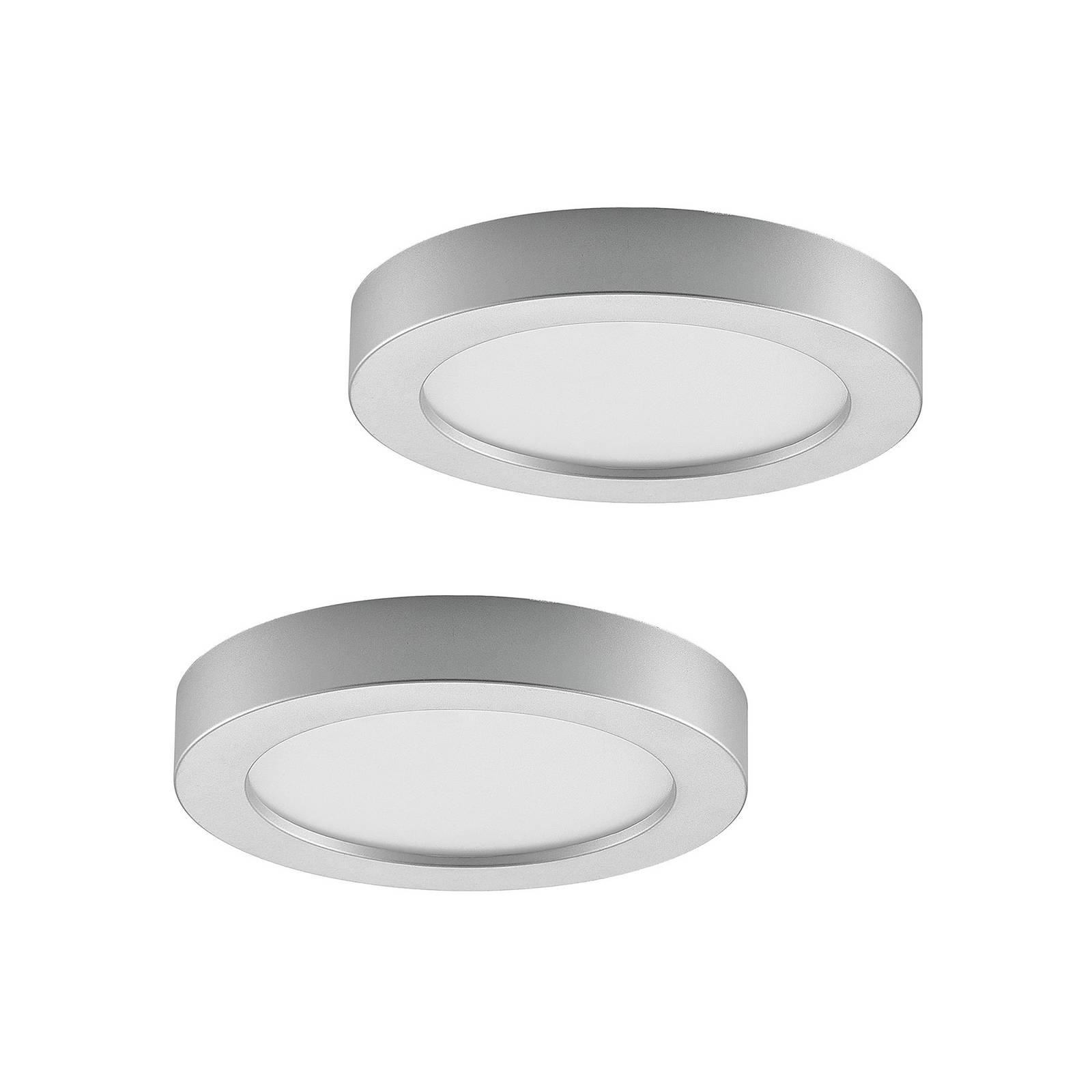 Prios Edwina LED-Deckenlampe, silber, 22,6cm, 2er günstig online kaufen