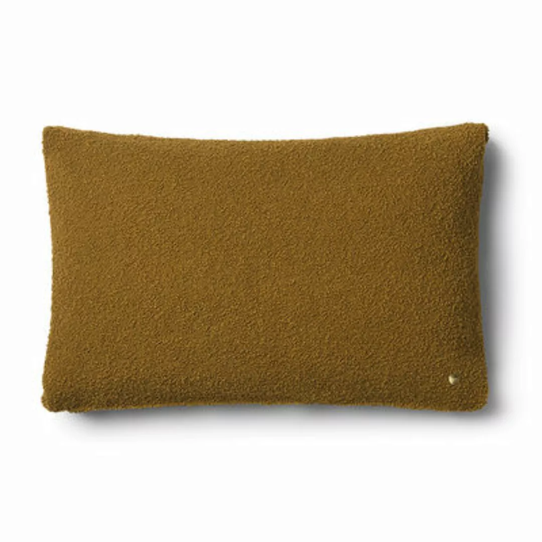 Kissen Clean textil gelb / Bouclé-Wolle - 60 x 40 cm - Ferm Living - Gelb günstig online kaufen