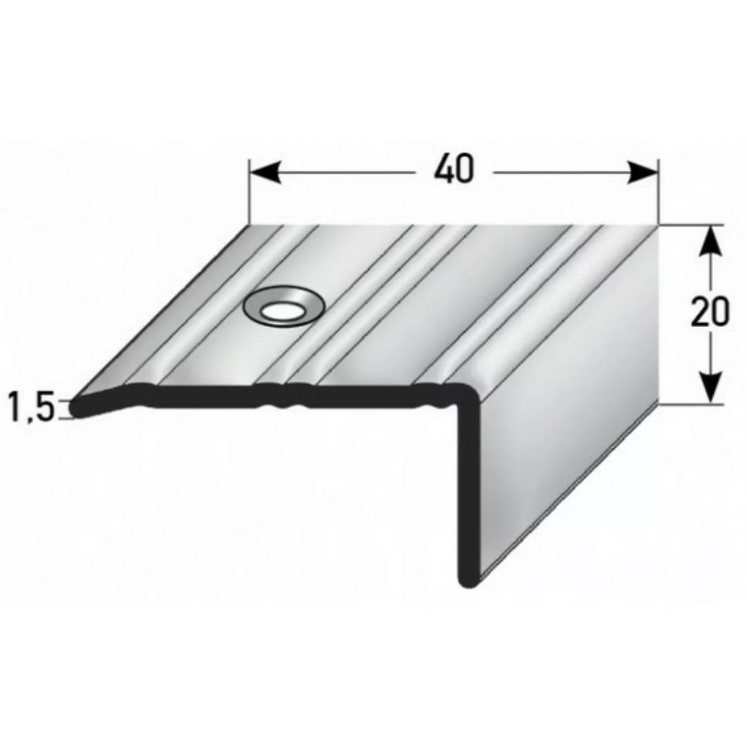 Treppenkante / Treppenkantenprofile "Lentini" / Winkelprofil (Größe 20 mm x günstig online kaufen