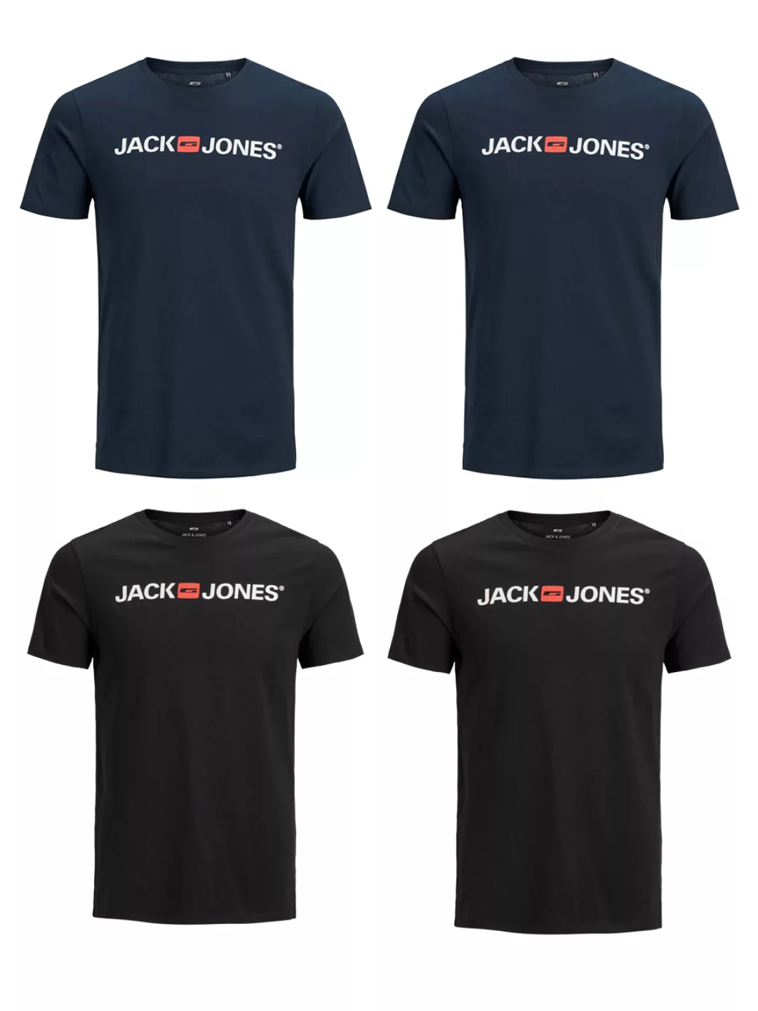 Jack & Jones Herren T-Shirt JJEPROLOG TEE SS CREW NECK - 4er Pack günstig online kaufen