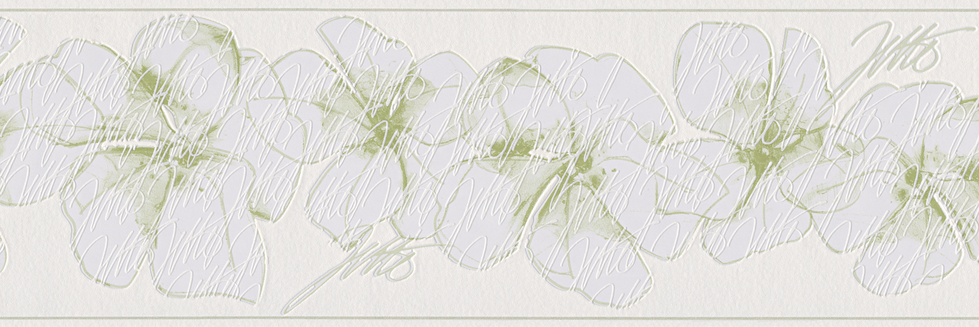 Bricoflor Florale Tapeten Bordüre in Weiß und Grün Moderne Tapetenbordüre m günstig online kaufen