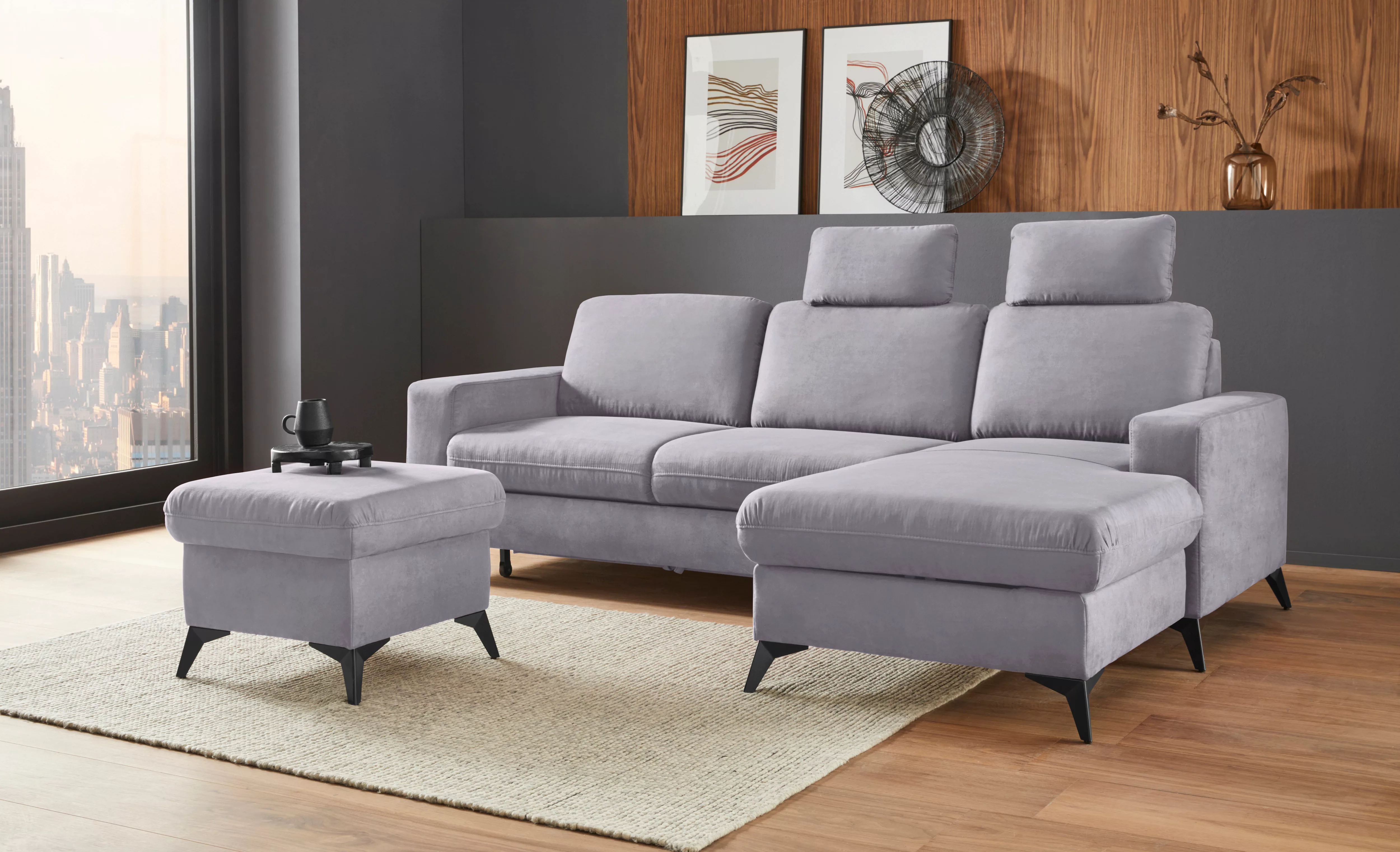 Places of Style Ecksofa "Lolland L-Form", Wahlweise mit Bettfunktion und Be günstig online kaufen