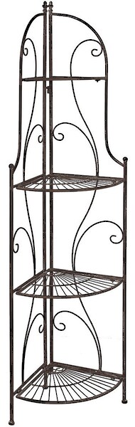 Ambiente Haus Standregal "Eckregal mit 4 Böden - Antikbraun 157 cm", (1 St. günstig online kaufen