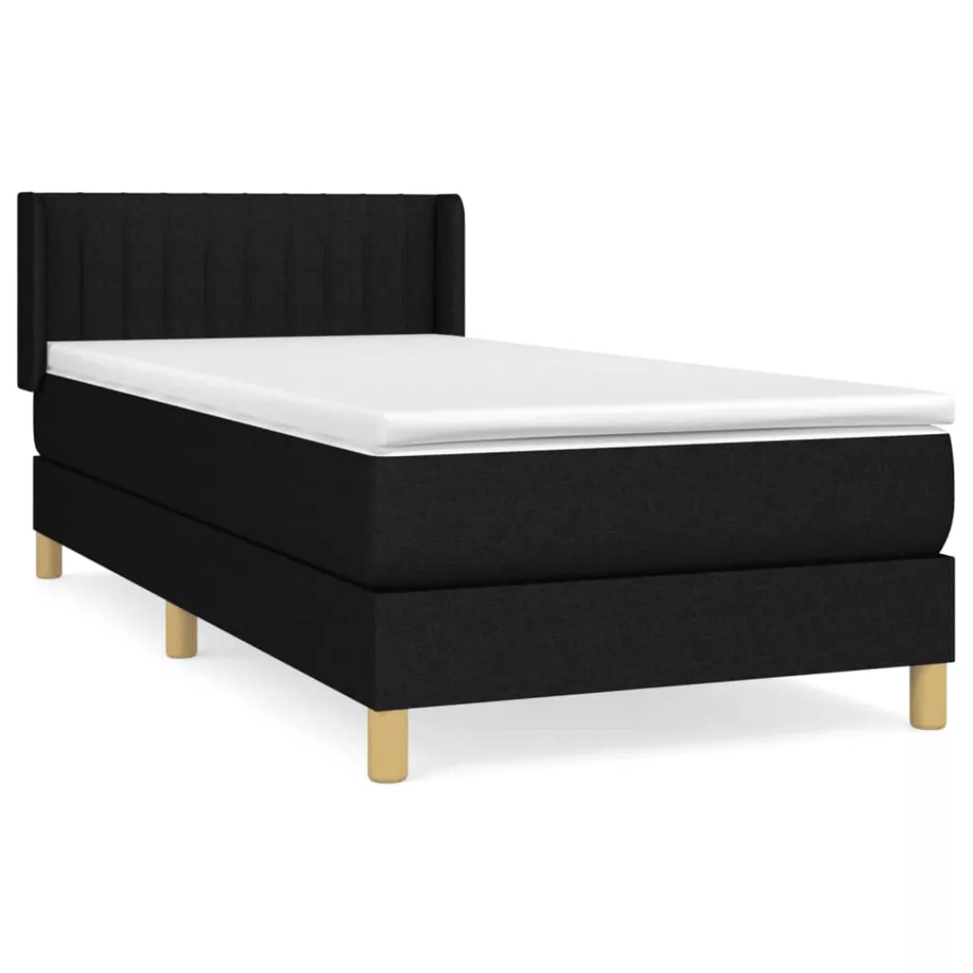 Vidaxl Boxspringbett Mit Matratze Schwarz 90x200 Cm Stoff günstig online kaufen
