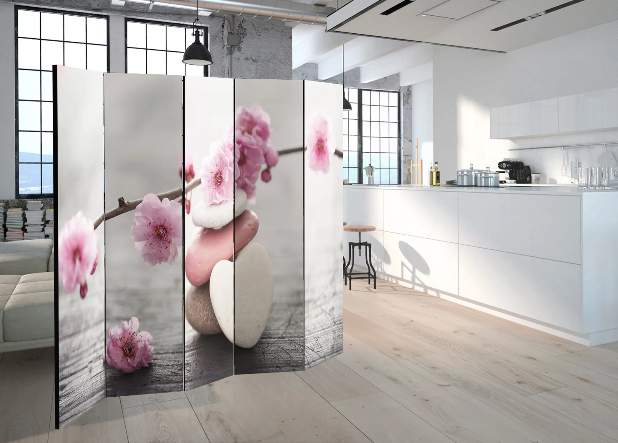 5-teiliges Paravent - Zen Flowers Ii [room Dividers] günstig online kaufen
