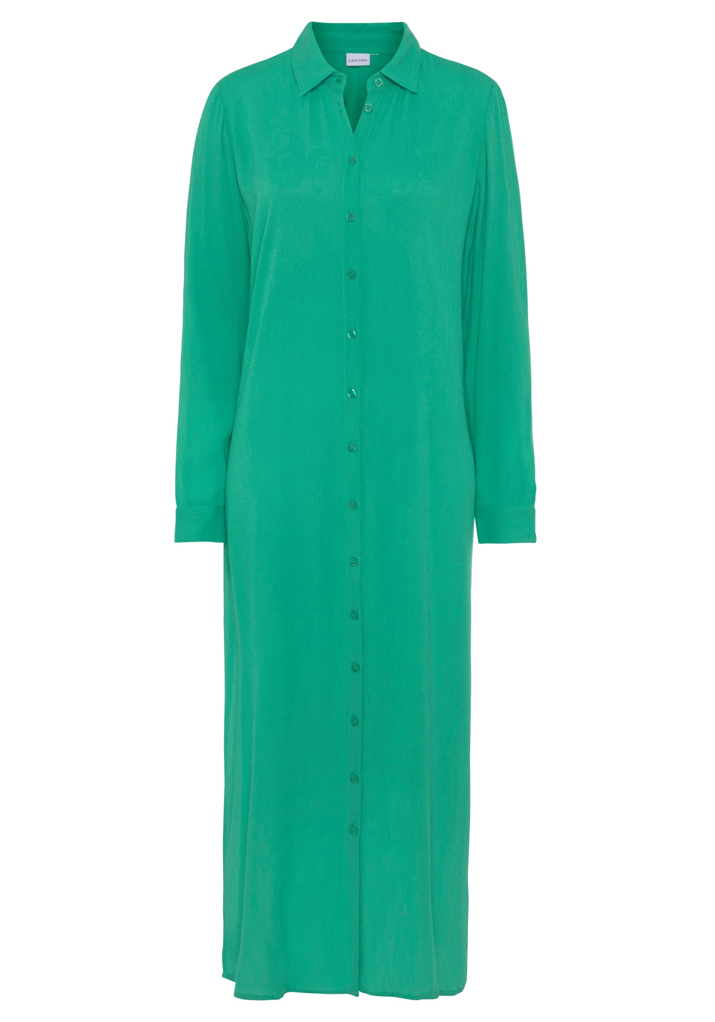LASCANA Hemdblusenkleid "Cover-Up", Cover-Up, gekreppte Viskose, Maxikleid günstig online kaufen